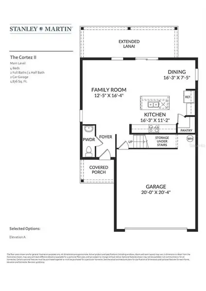 2D floor plan layout of this home in Oakfield Trails, Parrish, FL (Image 3).