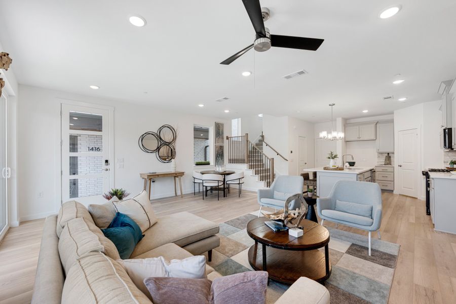 Furnished interior view inside a new home in Willow Grove Townhomes, Melissa (Image 15).