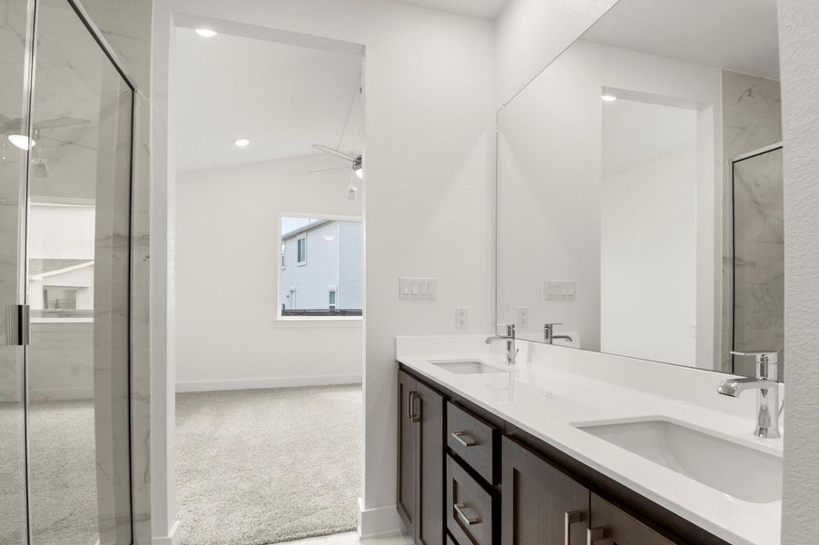 Furnished interior view inside a new home in The Enclave at Hidden Oaks, Georgetown (Image 7). Furnished interior view inside a new home in The Enclave at Hidden Oaks, Georgetown (Image 7).