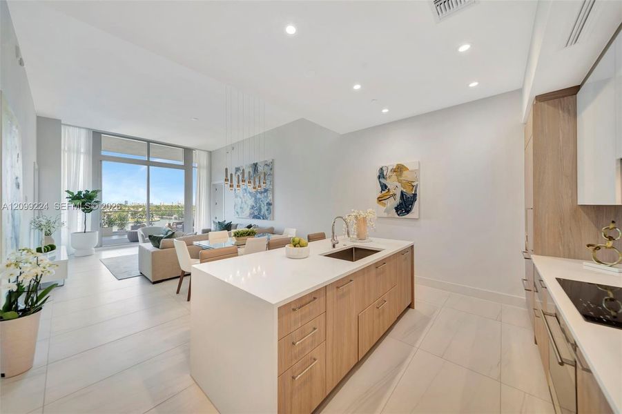 Furnished interior view inside a new home in Selene Oceanfront Residences, Fort Lauderdale (Image 12).