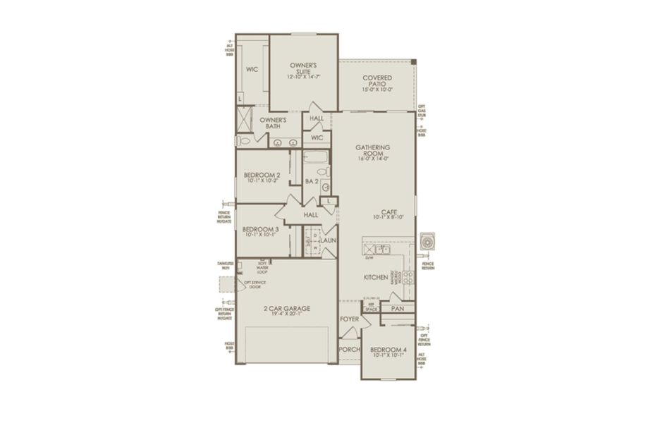 2D floor plan layout of this home in Festival Foothills, Buckeye, AZ (Image 3).