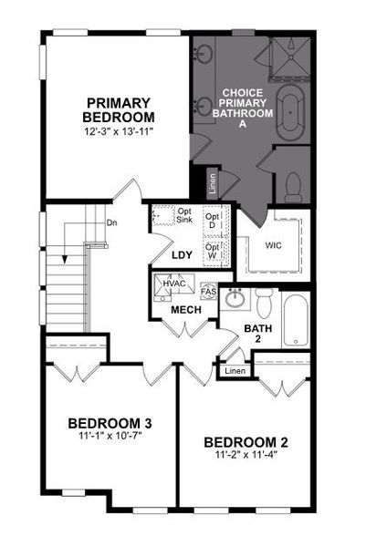 2D floor plan layout of this home in Towne Village at Suwanee Dam, Sugar Hill, GA (Image 5).