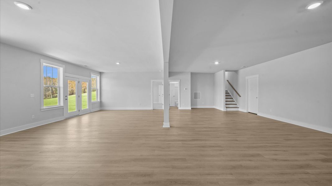Representative furnished interior of a home built from the Wakefield - Finished Basement by DRB Homes in Pinebrook, Woodruff (Image 17).