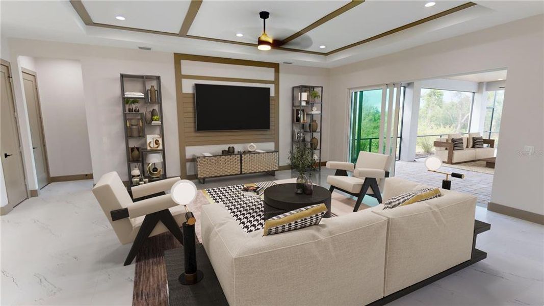 **Staged great room photo