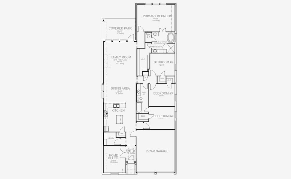2D floor plan layout for the 2079W by Perry Homes in Juniper Springs 45', Lockhart, TX (Image 3). 2D floor plan layout for the 2079W by Perry Homes in Juniper Springs 45', Lockhart, TX (Image 3).