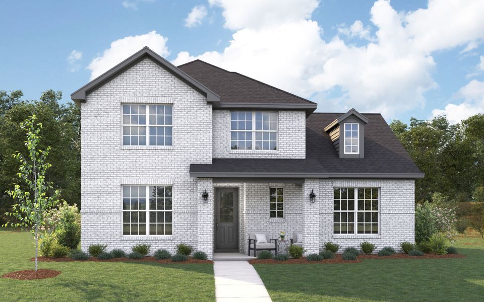 Representative exterior photo of a completed home built from the Lavon by Mattamy Homes in Bridges at Preston Crossings, Gunter, TX (Image 5). Representative exterior photo of a completed home built from the Lavon by Mattamy Homes in Bridges at Preston Crossings, Gunter, TX (Image 5).