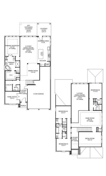 2D floor plan layout of this home in Stonecreek Estates 50', Richmond, TX (Image 2).