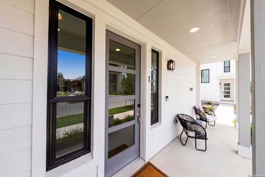 Exterior details and patio area of a home in Victoria Commons, San Antonio (Image 4).