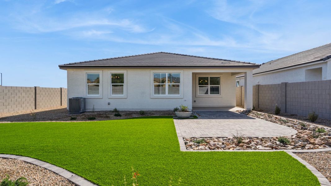 Exterior details and patio area of a home in Desert Moon Estates, Buckeye (Image 22).