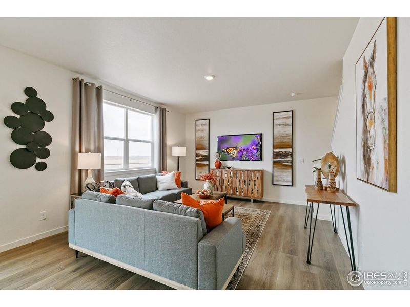 Furnished interior view inside a new home in Settlers Crossing, Commerce City (Image 14). Furnished interior view inside a new home in Settlers Crossing, Commerce City (Image 14).
