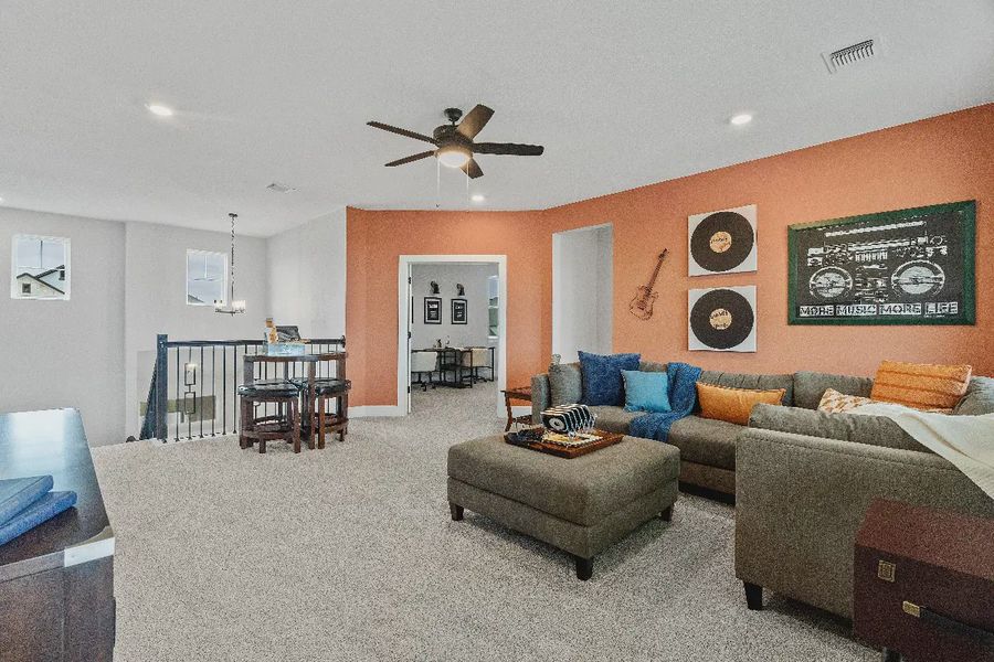 Representative furnished interior of a home built from the Hailey by Chesmar Homes in Sunfield, Buda (Image 9).