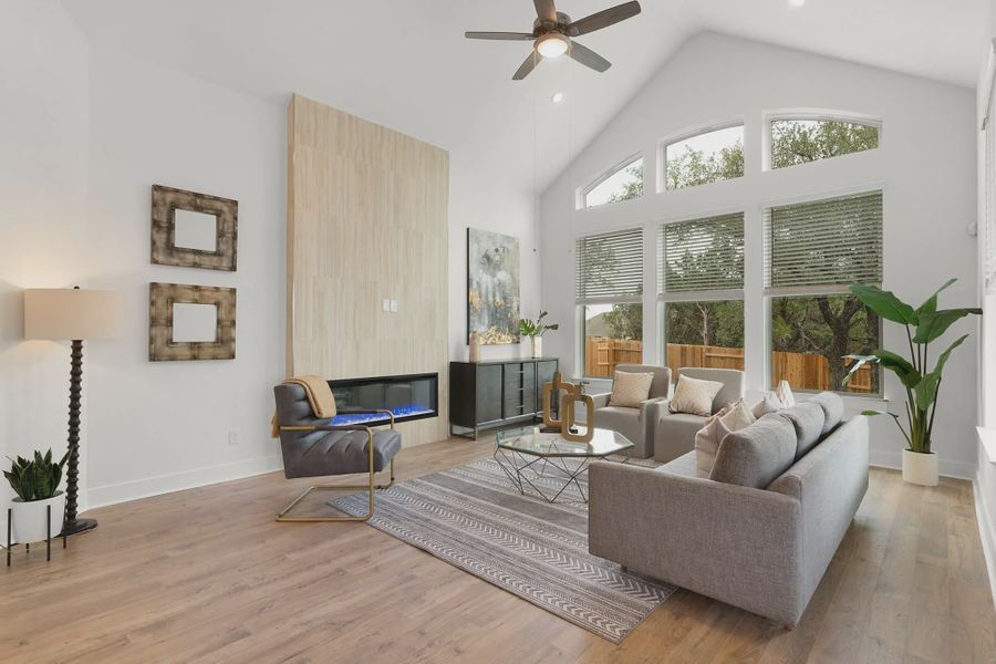 Representative furnished interior of a home built from the Rosewood by Chesmar Homes in Bridgeland Courtyard, Cypress (Image 6).