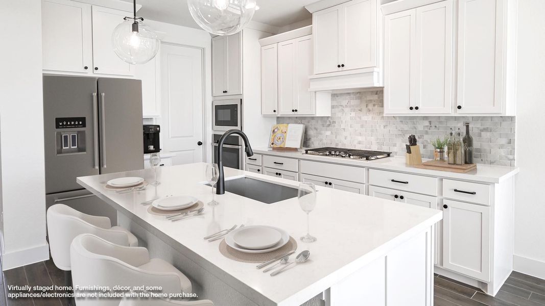 Furnished interior view inside a new home in Crosswinds 50', Kyle (Image 4).