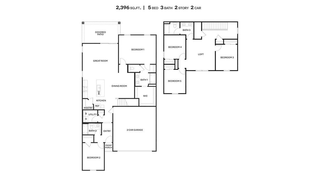 2D floor plan layout for the River by D.R. Horton in The Oasis at Rocking K, Vail, AZ (Image 3).