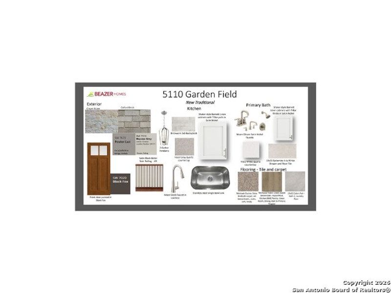 Sample of building materials used in homes in Parklands Estates, Schertz (Image 7).