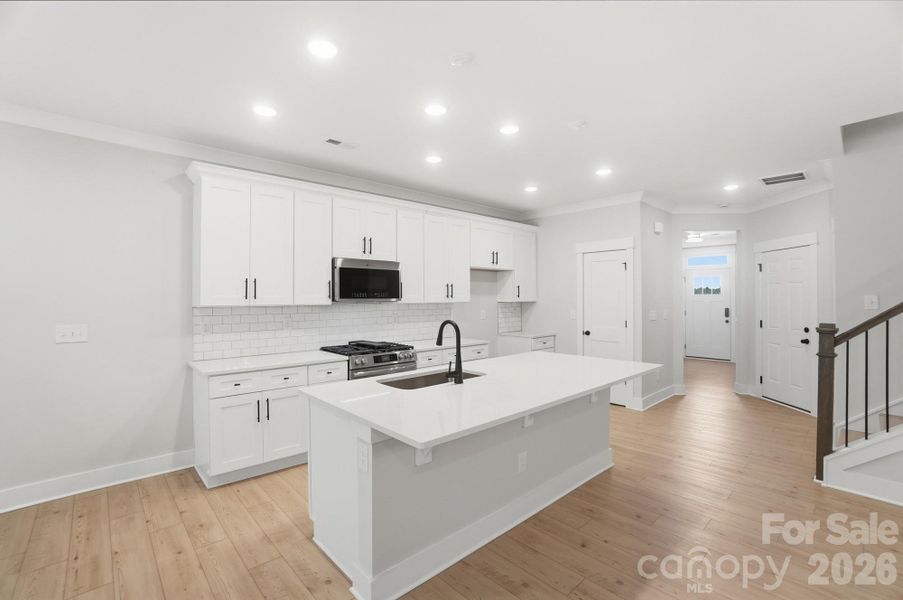 Furnished interior view inside a new home in Blythe Mill Townhomes, Waxhaw (Image 7).