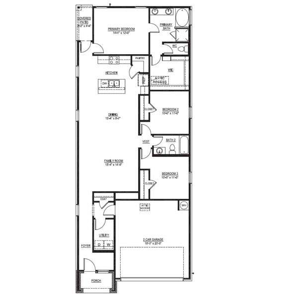 2D floor plan layout for the The Hillis by Lillian Custom Homes in Tabor Ranch, Ponder, TX (Image 5). 2D floor plan layout for the The Hillis by Lillian Custom Homes in Tabor Ranch, Ponder, TX (Image 5).