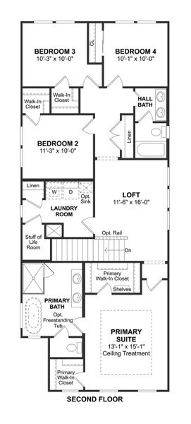 2D floor plan layout for the San Antonio by K. Hovnanian® Homes in Piccolina, Houston, TX (Image 5). 2D floor plan layout for the San Antonio by K. Hovnanian® Homes in Piccolina, Houston, TX (Image 5).
