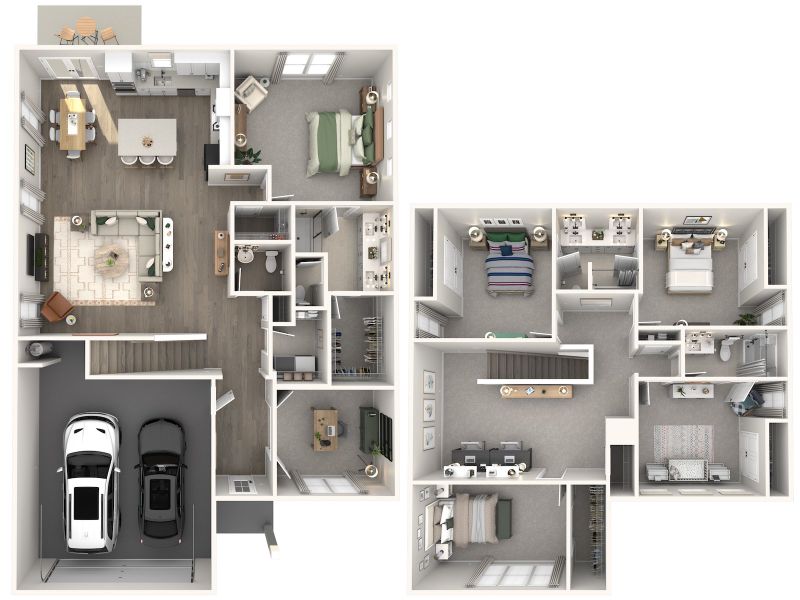 2D floor plan layout for the Austin by Meritage Homes in Sycamore Grove, Murfreesboro, TN (Image 4).