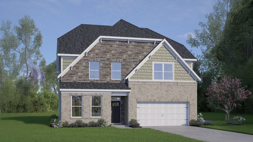 Representative exterior photo of a completed home built from the Summit by D.R. Horton in Kalas Falls, Wake Forest, NC (Image 5).