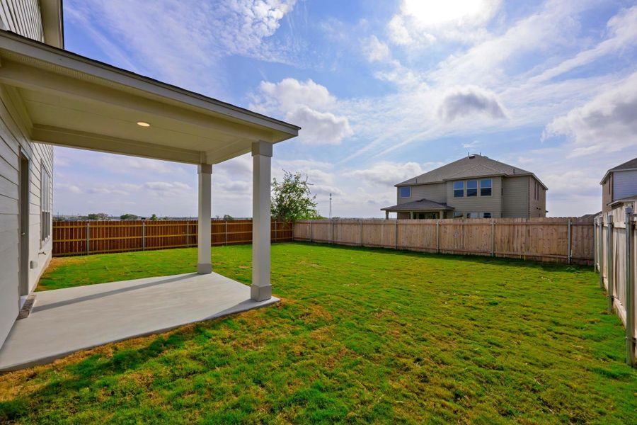 Exterior details and patio area of a home in Salerno - Heritage Collection, Round Rock (Image 2). Exterior details and patio area of a home in Salerno - Heritage Collection, Round Rock (Image 2).