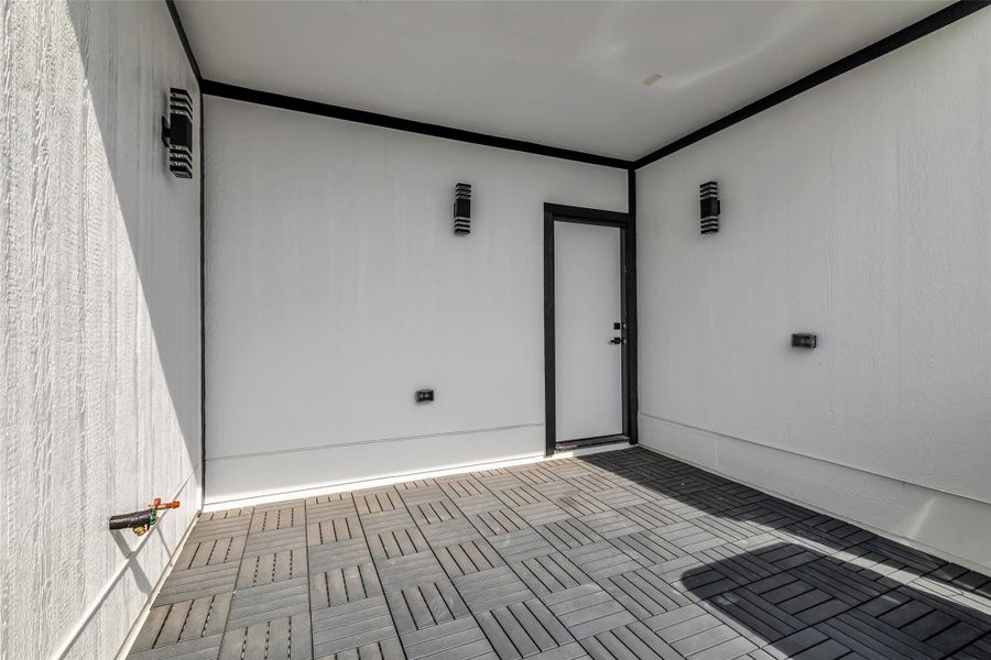 The fourth level features a deck designed for viewing, lounging, and entertaining, providing an open space to enjoy the outdoors. The fourth level features a deck designed for viewing, lounging, and entertaining, providing an open space to enjoy the outdoors.