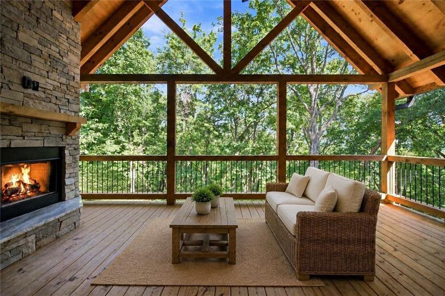 Exterior details and patio area of a home in , Ellijay (Image 22).