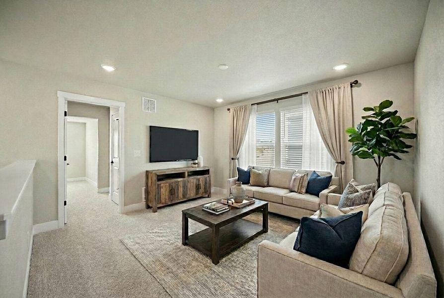 Furnished interior view inside a new home in Trails at Aspen Ridge-3, Colorado Springs (Image 12). Furnished interior view inside a new home in Trails at Aspen Ridge-3, Colorado Springs (Image 12).