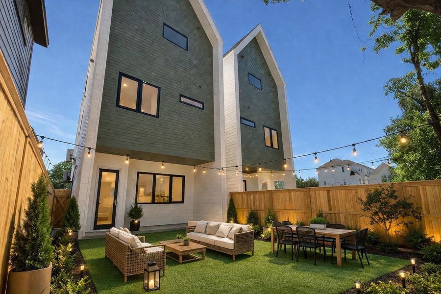 Enjoy a covered patio that opens to a great size backyard, the perfect setting for morning coffee, weekend gatherings, and making the most of Houston living year round.
