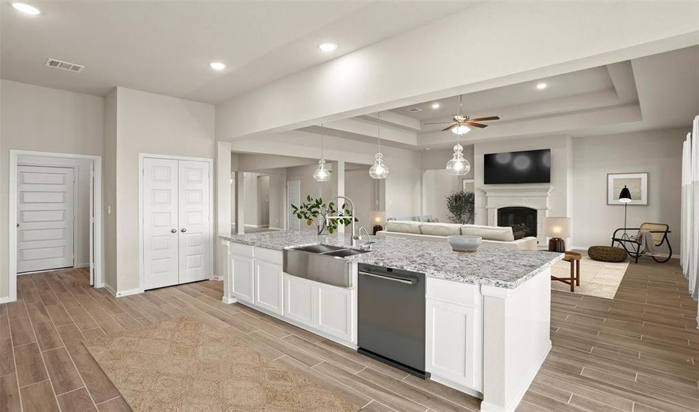 Kitchen overlooks great room (*Photo not of actual home and used for illustration purposes only.)