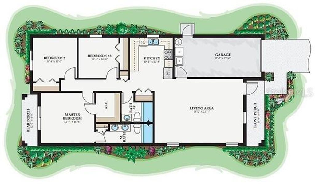 2D floor plan layout of this home in , Sebring, FL (Image 3).