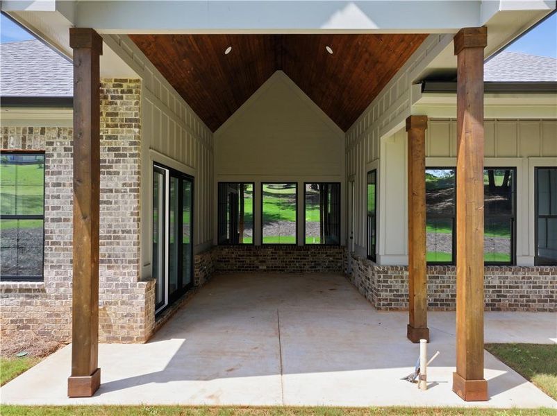 Exterior details and patio area of a home in , Commerce (Image 3). Exterior details and patio area of a home in , Commerce (Image 3).