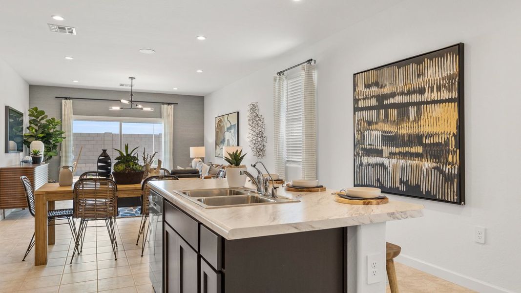 Representative furnished interior of a home built from the Caroline by D.R. Horton in Radiance at Superstition Vistas, Apache Junction (Image 8). Representative furnished interior of a home built from the Caroline by D.R. Horton in Radiance at Superstition Vistas, Apache Junction (Image 8).