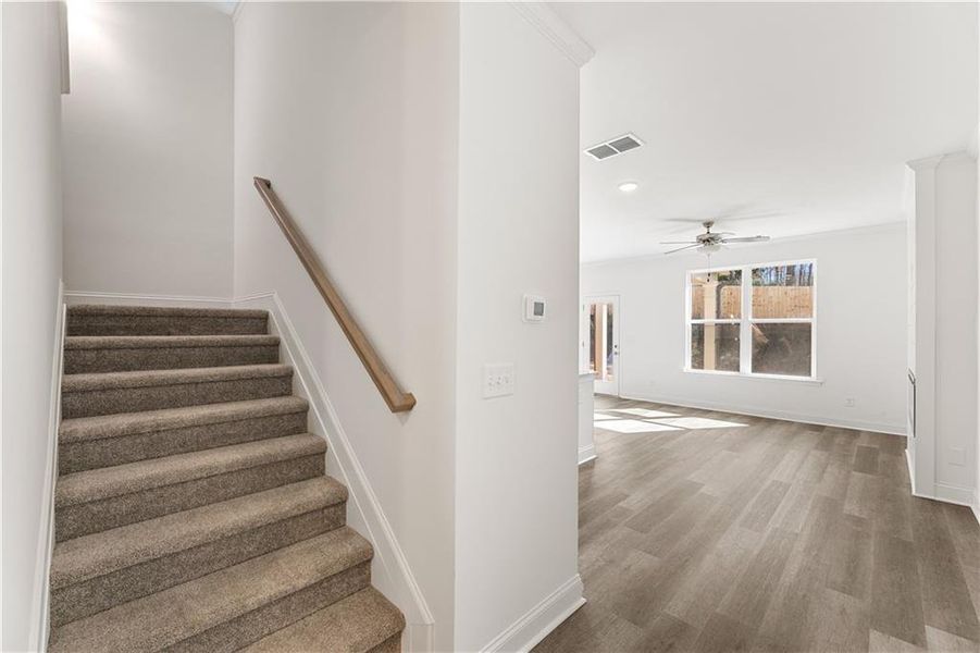 Spacious, unfurnished interior of a new home in Mulberry Summit, Flowery Branch (Image 23). Spacious, unfurnished interior of a new home in Mulberry Summit, Flowery Branch (Image 23).