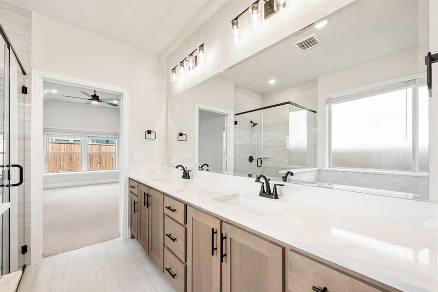 Furnished interior view inside a new home in Woodstone, Providence Village (Image 8).