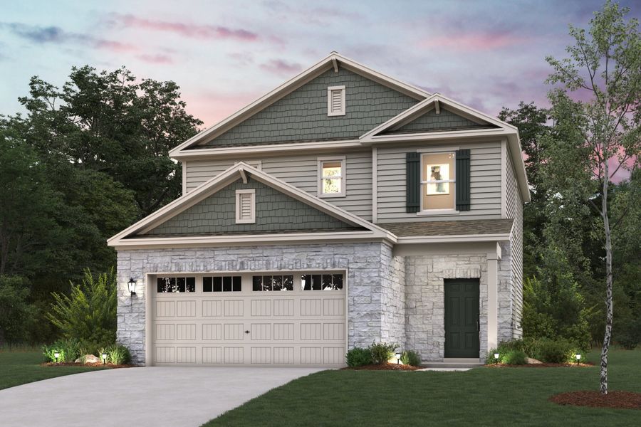A house with a driveway with American Gothic House in the background. A house with a driveway with American Gothic House in the background.