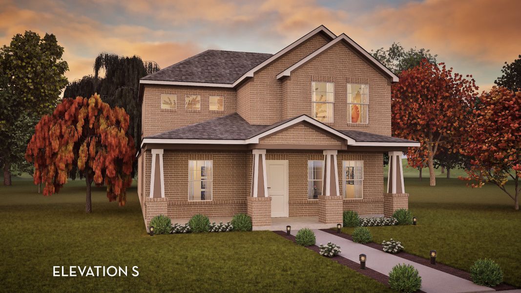 Representative exterior photo of a completed home built from the Ruby by CastleRock Communities in Infinity Square, Kyle, TX (Image 14).