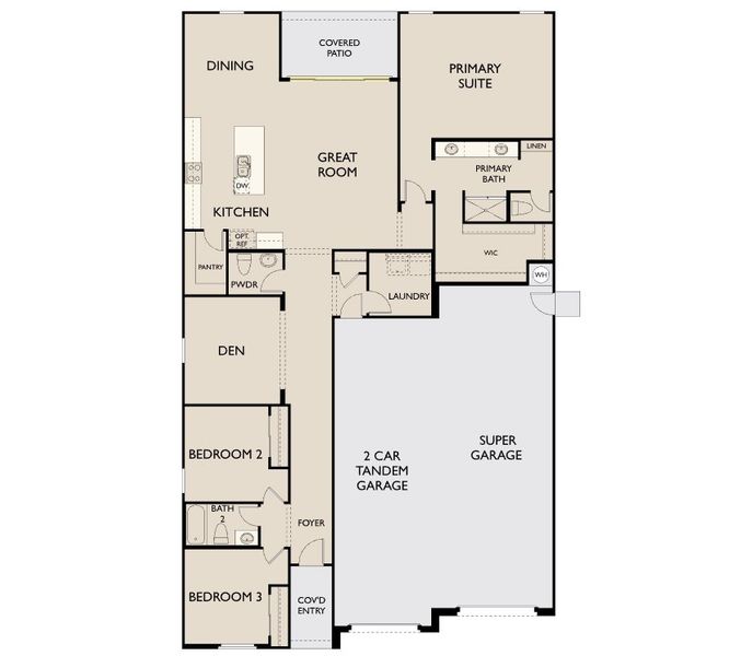 2D floor plan layout of this home in Amarillo Creek, Maricopa, AZ (Image 5).