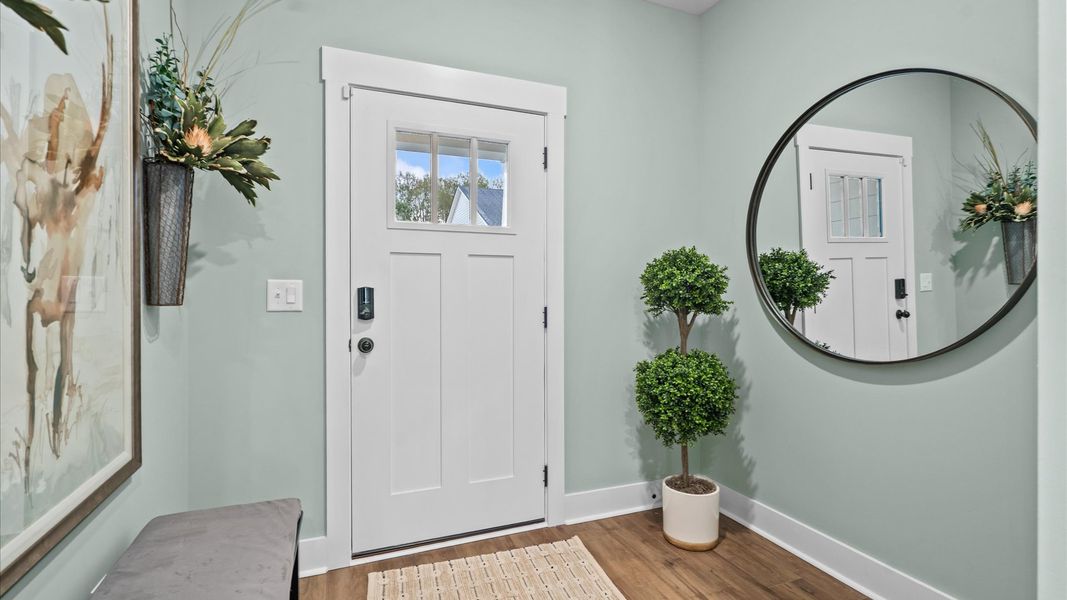 Representative furnished interior of a home built from the Corner Litchfield by DRB Homes in Gresham Station, Simpsonville (Image 3).