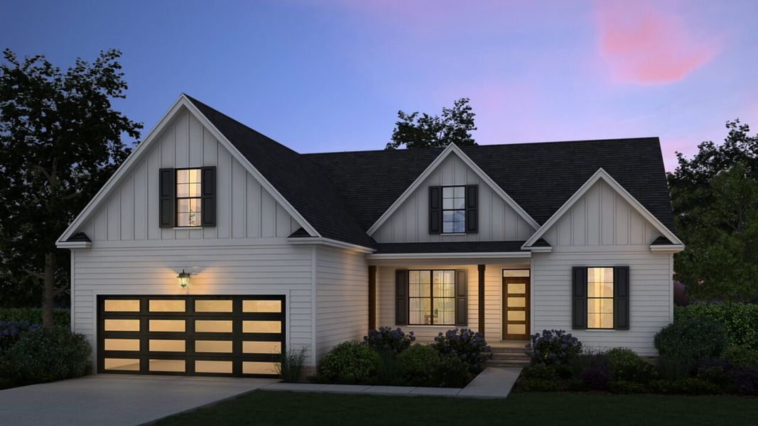Representative exterior photo of a completed home built from the Tryon by Grand Oak Homes in Kettle Creek, Zebulon, NC (Image 2).
