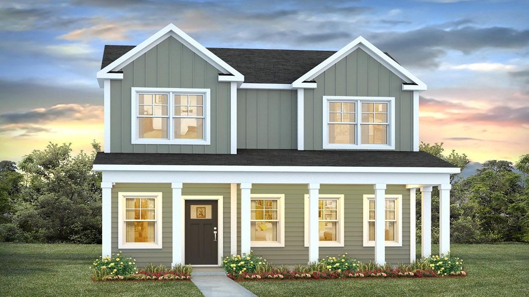Representative exterior photo of a completed home built from the Poplar by D.R. Horton in Altama, Brunswick, GA (Image 4). Representative exterior photo of a completed home built from the Poplar by D.R. Horton in Altama, Brunswick, GA (Image 4).