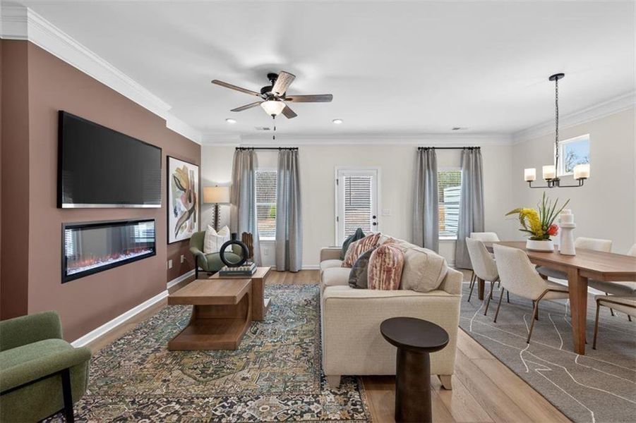 Furnished interior view inside a new home in Fuller Station, Loganville (Image 2). Furnished interior view inside a new home in Fuller Station, Loganville (Image 2).