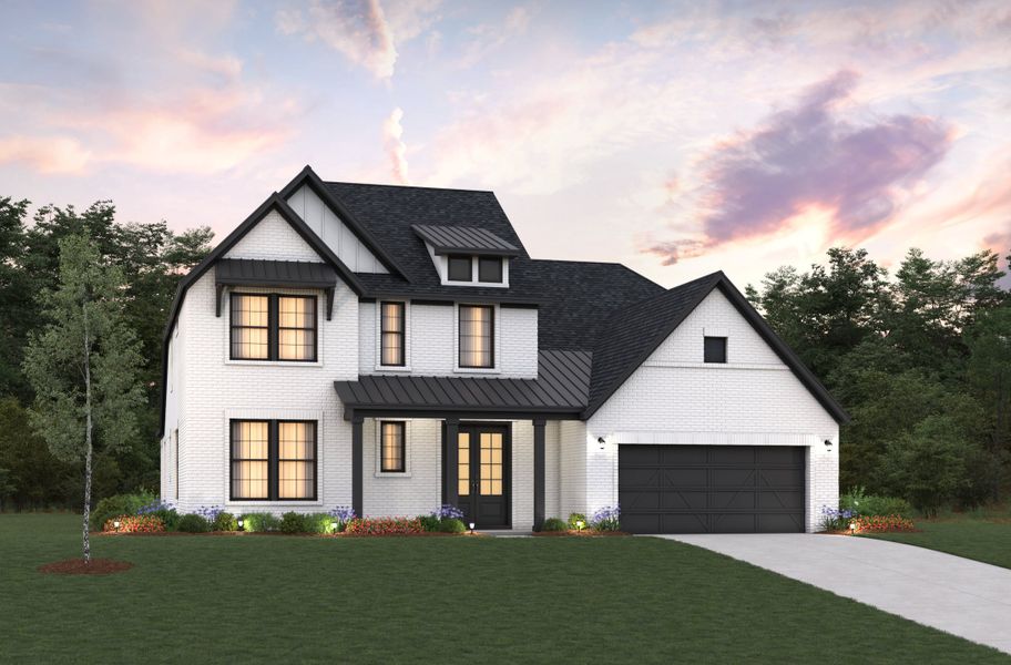 Representative exterior photo of a completed home built from the Bastrop by Beazer Homes in Amira: Hilltop Collection, Tomball, TX (Image 6).