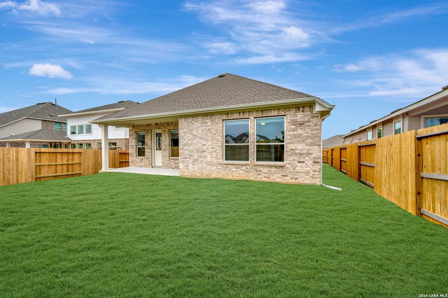 Exterior details and patio area of a home in Meyer Ranch – Select Reserve Series, New Braunfels (Image 17). Exterior details and patio area of a home in Meyer Ranch – Select Reserve Series, New Braunfels (Image 17).