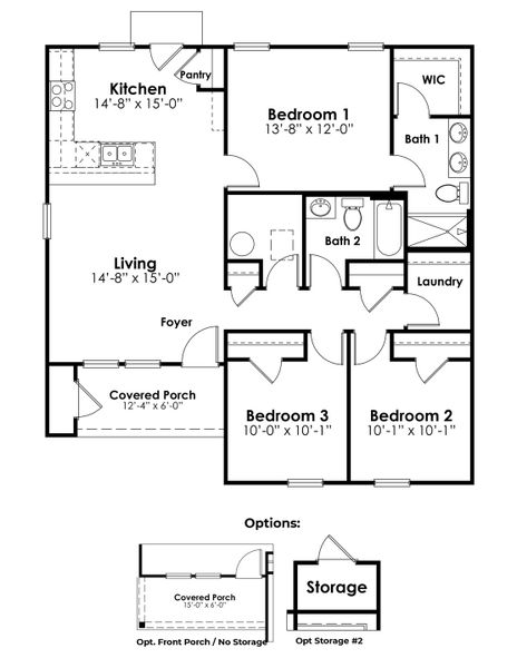 2D floor plan layout for the Curtis by D.R. Horton in Sutton Farm, Loris, SC (Image 3). 2D floor plan layout for the Curtis by D.R. Horton in Sutton Farm, Loris, SC (Image 3).