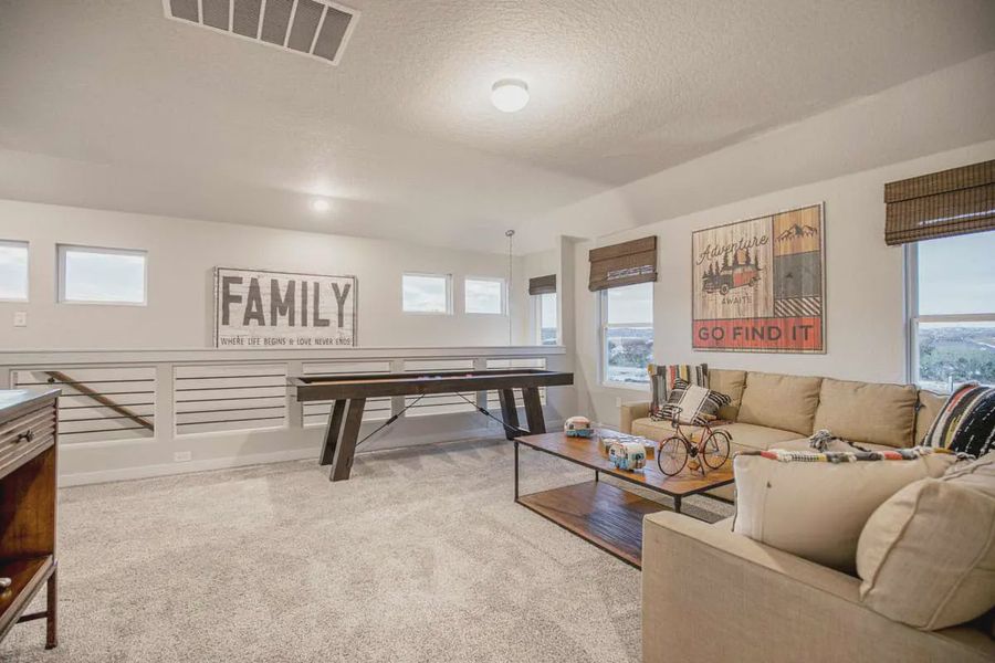 Furnished interior view inside a new home in Santa Rita Ranch, Liberty Hill (Image 14). Furnished interior view inside a new home in Santa Rita Ranch, Liberty Hill (Image 14).