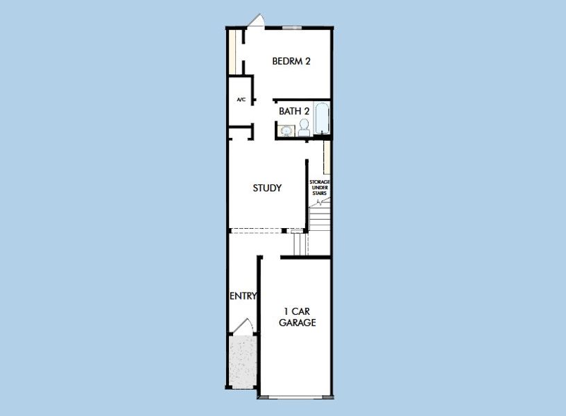 2D floor plan layout for the The Ashbloom by David Weekley Homes in Preserve at The Cays – The Driftwood Series, Daytona Beach, FL (Image 4).