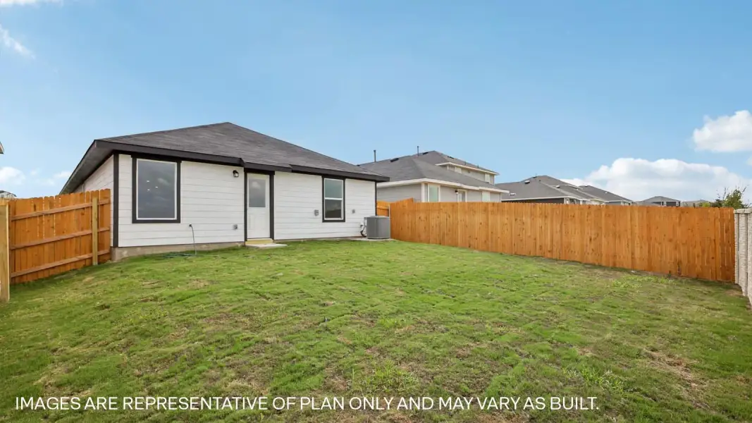 Exterior details and patio area of a home in Marigold, Kyle (Image 4).
