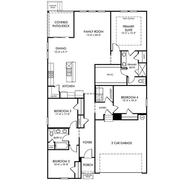 2D floor plan layout for the Newport by Meritage Homes in Crestview - Legacy Series, Hermitage, TN (Image 3). 2D floor plan layout for the Newport by Meritage Homes in Crestview - Legacy Series, Hermitage, TN (Image 3).