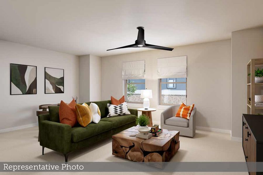 Furnished interior view inside a new home in Austin Point - Terrace Collection, Richmond (Image 5). Furnished interior view inside a new home in Austin Point - Terrace Collection, Richmond (Image 5).